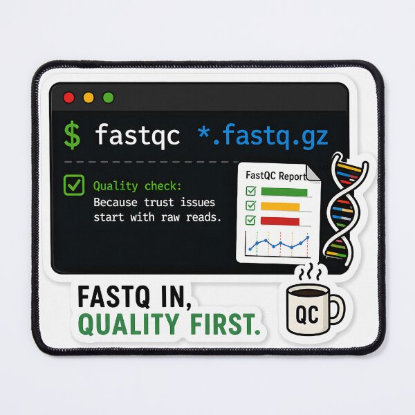 Item preview, FastQC Quality Control Bioinformatics Sticker designed and sold by HypatiaLab.