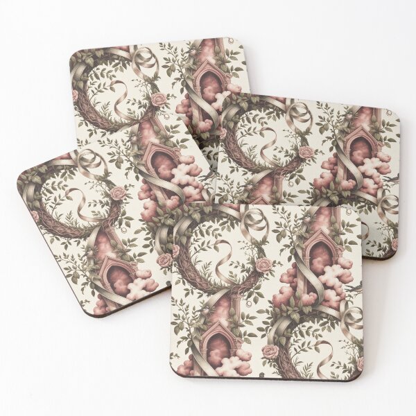 Item preview, Romantic Gothic Rose Ribbon Pattern | Ornate Architectural Floral Seamless Repeat designed and sold by Midnight Veil Designs.