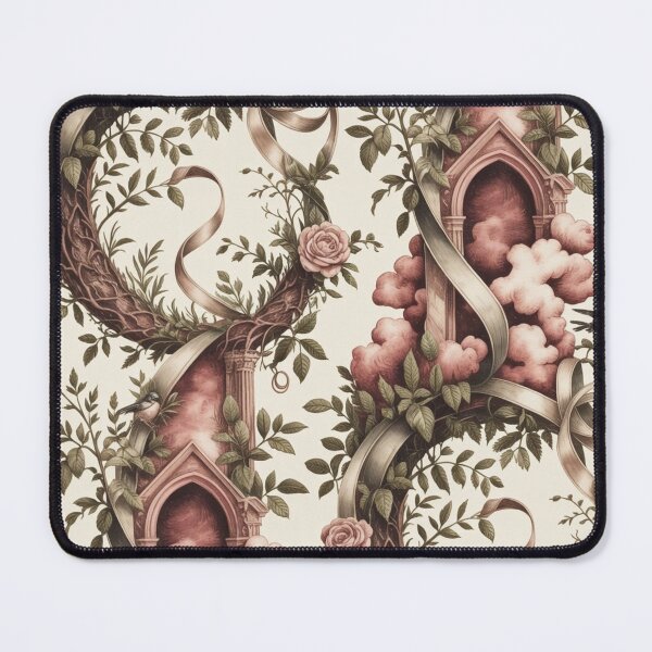 Item preview, Romantic Gothic Rose Ribbon Pattern | Ornate Architectural Floral Seamless Repeat designed and sold by Midnight Veil Designs.