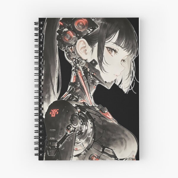 Item preview, Cyberpunk Ink Mecha Girl - Future Samurai Anime Aesthetics designed and sold by HezeOtakuArt.