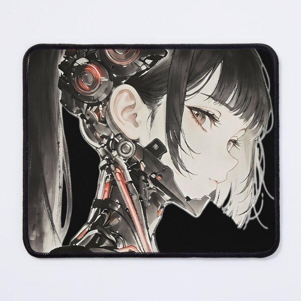 Item preview, Cyberpunk Ink Mecha Girl - Future Samurai Anime Aesthetics designed and sold by HezeOtakuArt.