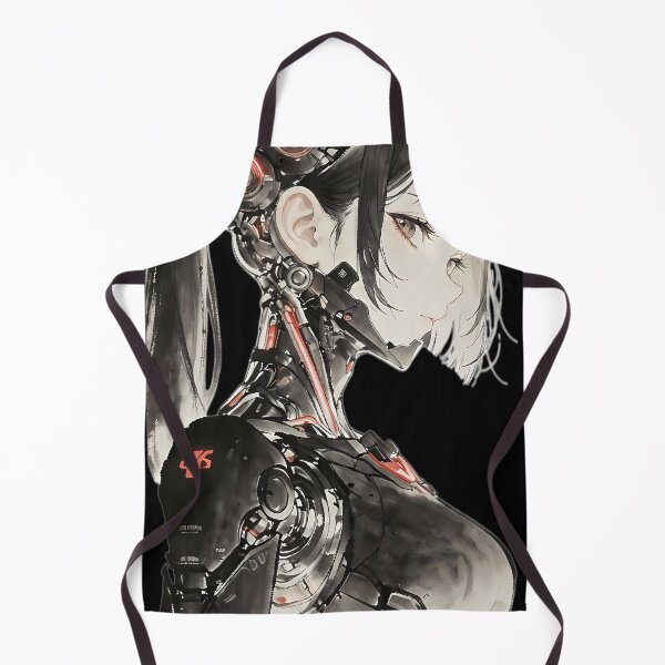 Item preview, Cyberpunk Ink Mecha Girl - Future Samurai Anime Aesthetics designed and sold by HezeOtakuArt.