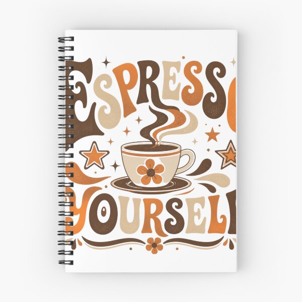 Item preview, Espresso Yourself Funny Coffee Lover Retro Groovy Quote T-Shirt designed and sold by Five Reasons Designs.