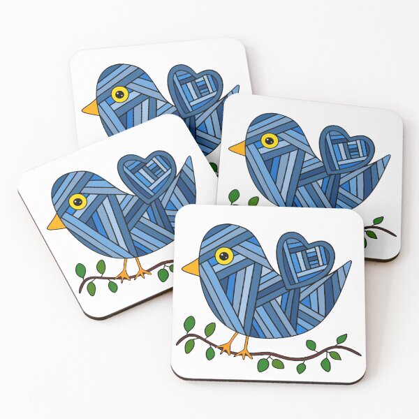 Item preview, Cute Patchwork Blue Bird  designed and sold by Sartoris Art.