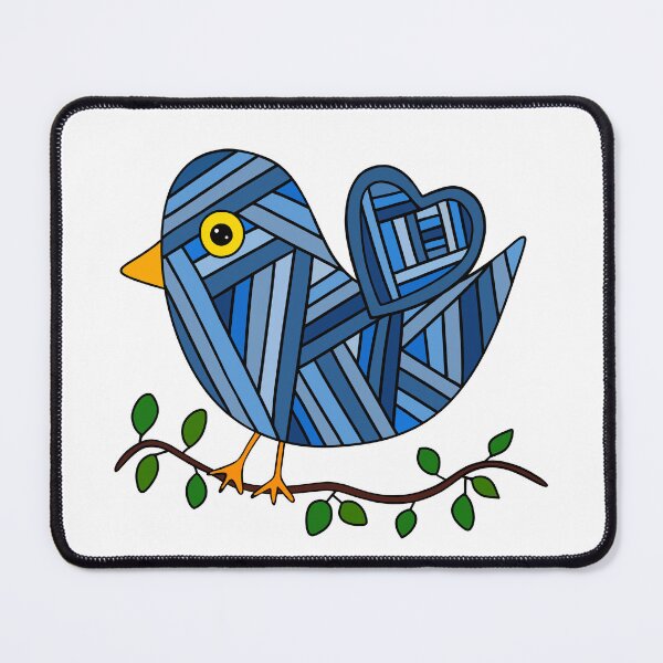 Item preview, Cute Patchwork Blue Bird designed and sold by Sartoris Art.