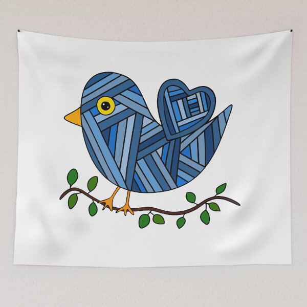 Item preview, Cute Patchwork Blue Bird  designed and sold by Sartoris Art.