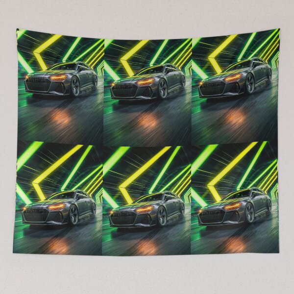 Item preview, Hyper Speed Performance Wagon Racing Through Neon Light Tunnel designed and sold by RevUpDesign.