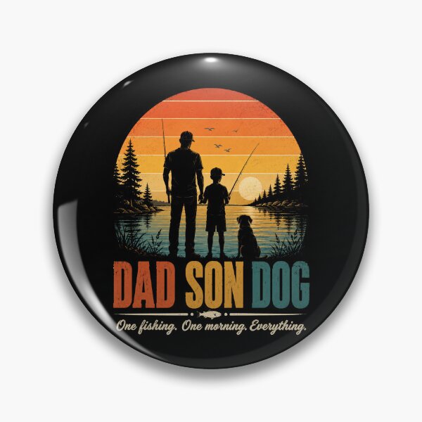 Item preview, Dad Son Dog Fishing Morning designed and sold by Kladhadredo.