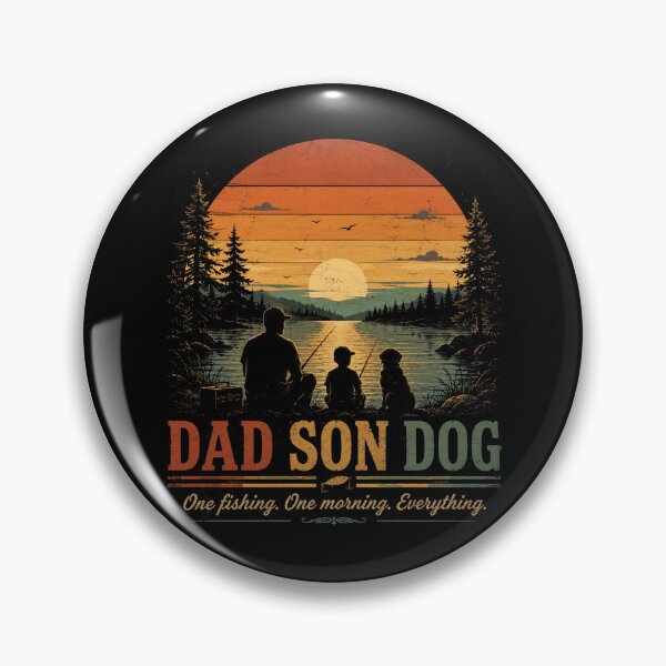 Item preview, Dad Son Dog Fishing Morning designed and sold by Kladhadredo.