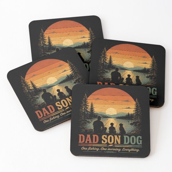 Item preview, Dad Son Dog Fishing Morning designed and sold by Kladhadredo.