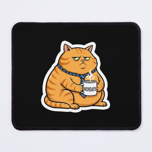 Item preview, Grumpy Corporate Cat Hate Mondays Coffee Mug Sticker designed and sold by Cat Meme Fund.