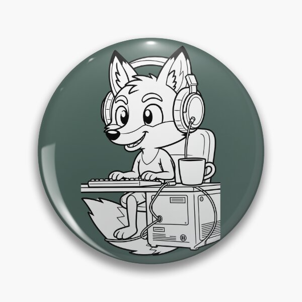 Item preview, Streamer Gamer Fox | Coffee & PC Setup | Retro Screenprint designed and sold by The Cartridge Club.