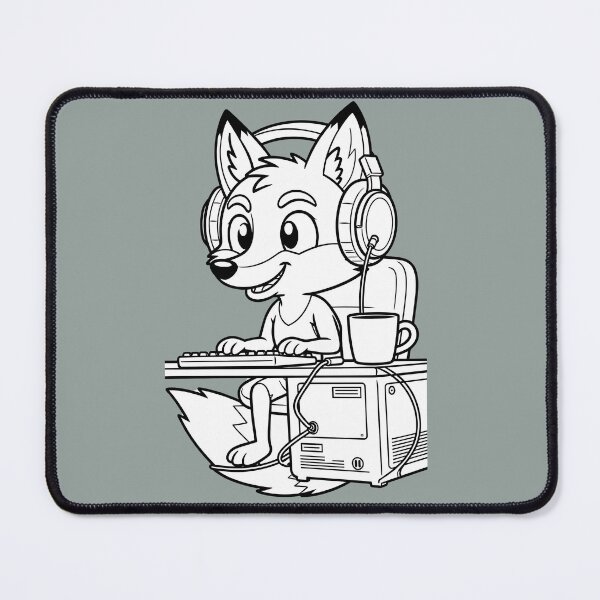 Item preview, Streamer Gamer Fox | Coffee & PC Setup | Retro Screenprint designed and sold by The Cartridge Club.