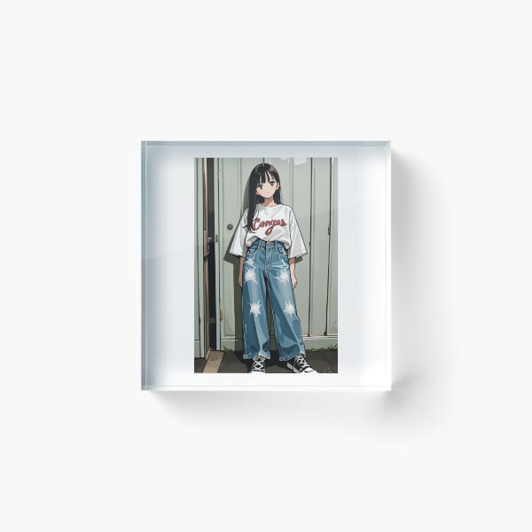 Item preview, Moda casual: mujer joven con atuendo relajado. designed and sold by AnimeShin.