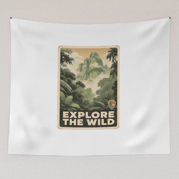 Item preview, Explore The Wild Vintage Mountain Poster  designed and sold by YAKA ART  SRI LANKA.