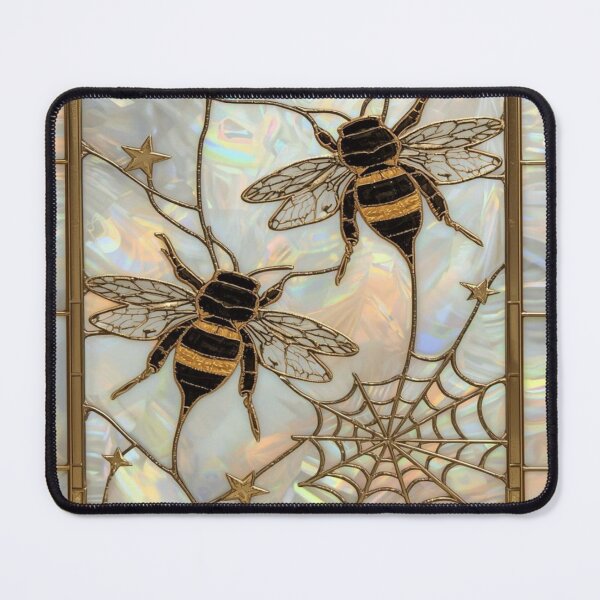 Item preview, Golden Bees in Mystic Stained Glass designed and sold by BriSher.