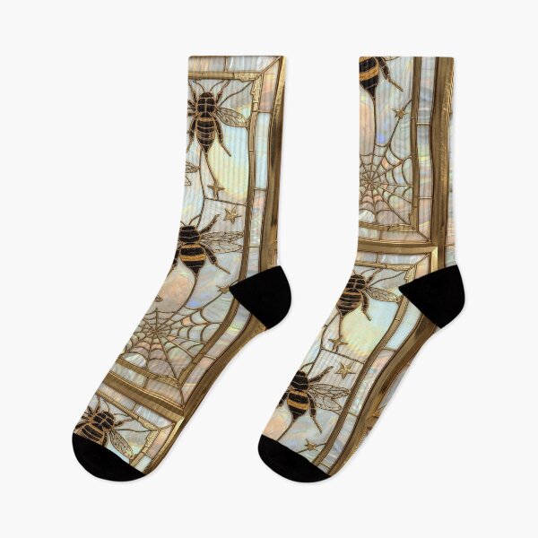 Item preview, Golden Bees in Mystic Stained Glass designed and sold by BriSher.