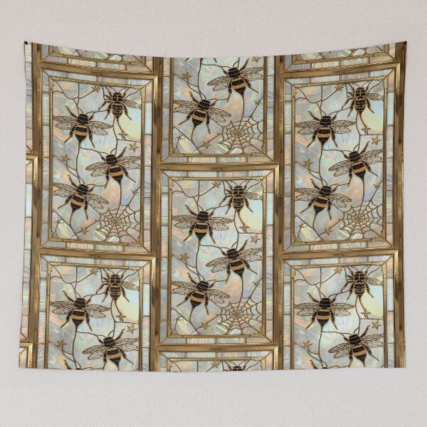Item preview, Golden Bees in Mystic Stained Glass designed and sold by BriSher.