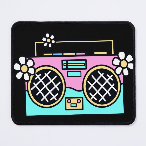 Item preview, Retro Pastel Boombox with Cute Flowers designed and sold by INK-ORA.