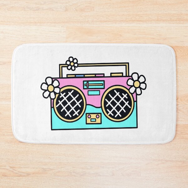 Item preview, ​Retro Pastel Boombox with Cute Flowers designed and sold by INK-ORA.