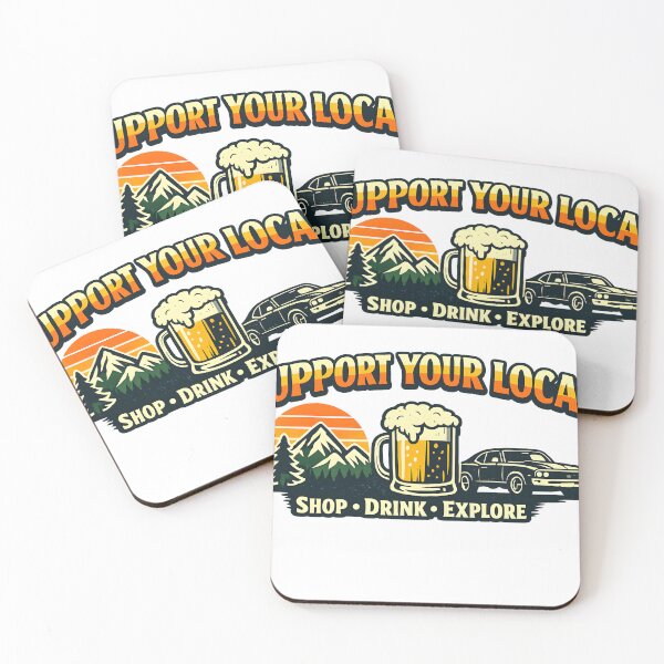 Item preview, Support Your Local – Retro Adventure & Beer Lover Vintage Sunset Tee designed and sold by jahiggin.