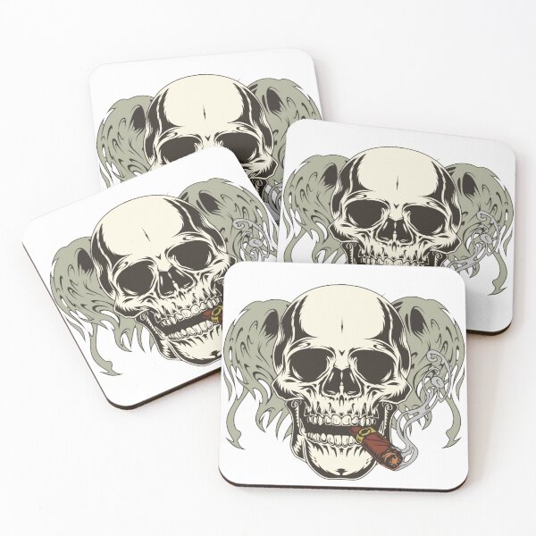 Item preview, Smoking Skull with Ghost Wings Cigar Graphic designed and sold by LunaVales.
