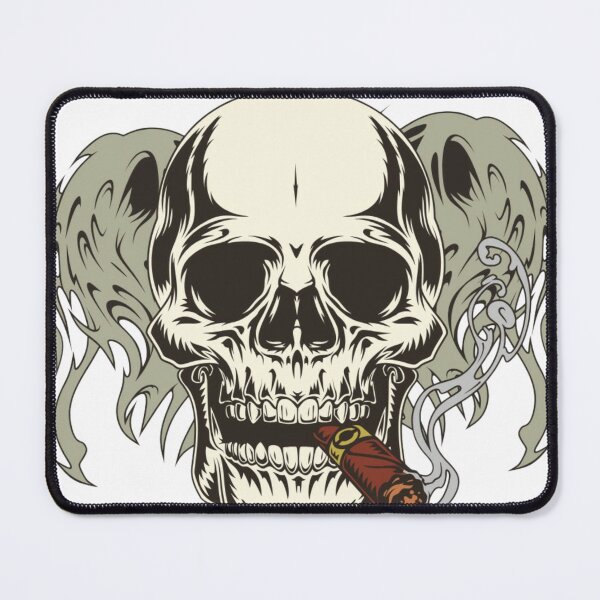Item preview, Smoking Skull with Ghost Wings Cigar Graphic designed and sold by LunaVales.