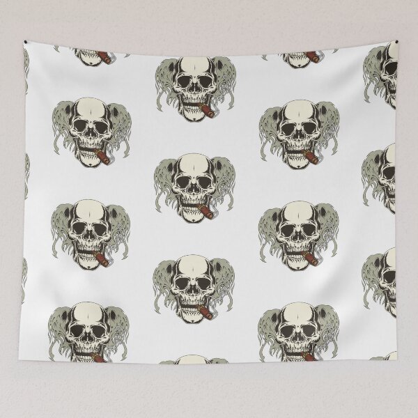 Item preview, Smoking Skull with Ghost Wings Cigar Graphic designed and sold by LunaVales.