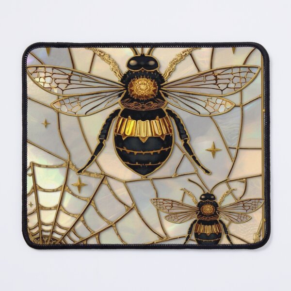 Item preview, Golden Bees in Mystic Stained Glass designed and sold by BriSher.