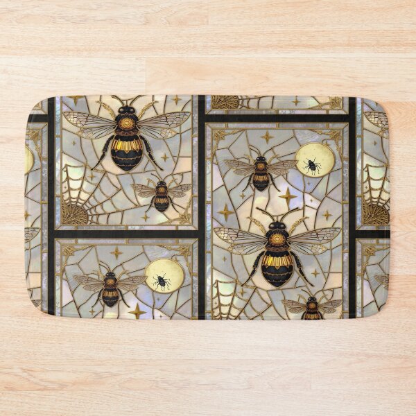 Item preview, Golden Bees in Mystic Stained Glass designed and sold by BriSher.