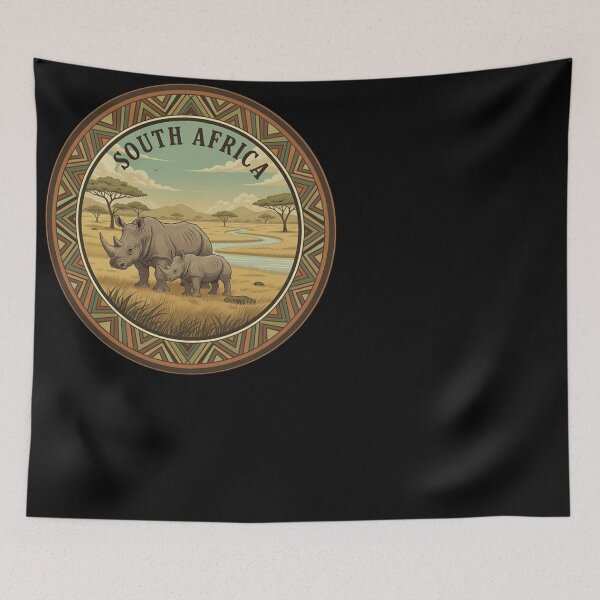 Item preview, South Africa Rhino Safari Vintage Travel Wildlife designed and sold by d247.