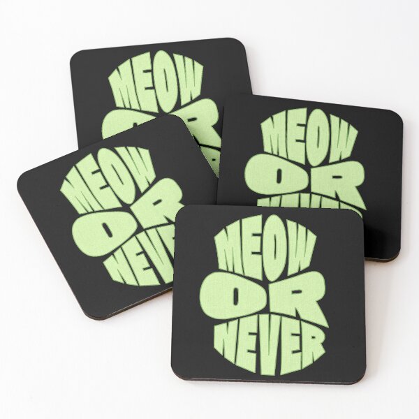 Item preview, Meow Or Never Groovy Green Cat Pun Typography designed and sold by StyleNext.
