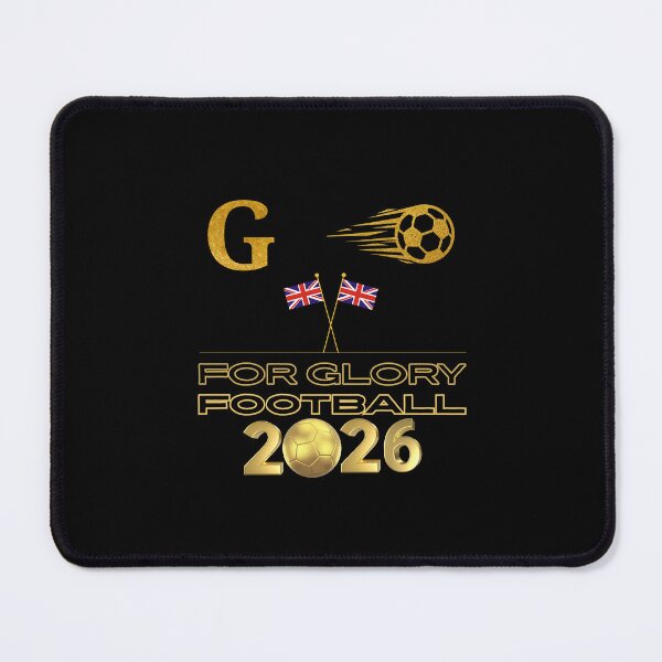 Item preview, For Glory Football 2026 United Kingdom Soccer Fan Gold Ball UK Flag Football Supporter black t shirt designed and sold by Art IN Pack.