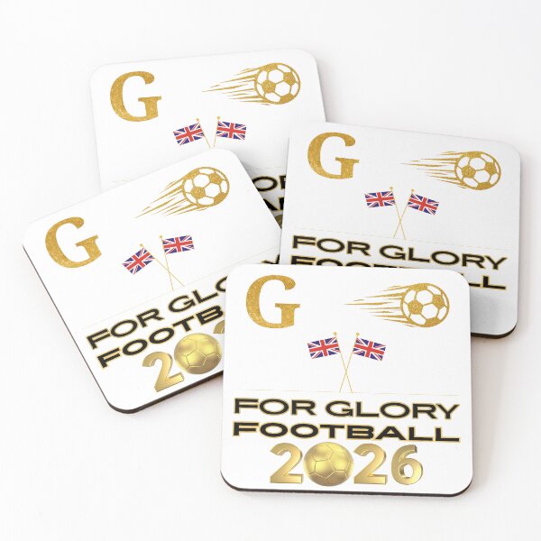 Item preview, For Glory Football 2026 United Kingdom Soccer Fan Gold Ball UK Flag Football Supporter black t shirt designed and sold by Art IN Pack.