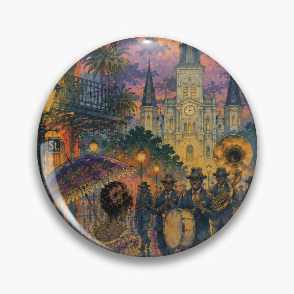 Item preview, New Orleans Ukiyo-e Jazz Parade Art Print | French Quarter Voodoo Night | Japanese Woodblock Style designed and sold by Vandy Fullam.