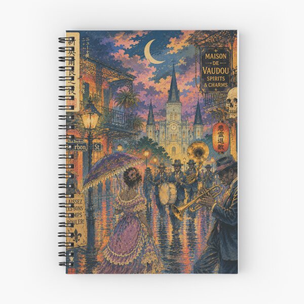 Item preview, New Orleans Ukiyo-e Jazz Parade Art Print | French Quarter Voodoo Night | Japanese Woodblock Style designed and sold by Vandy Fullam.