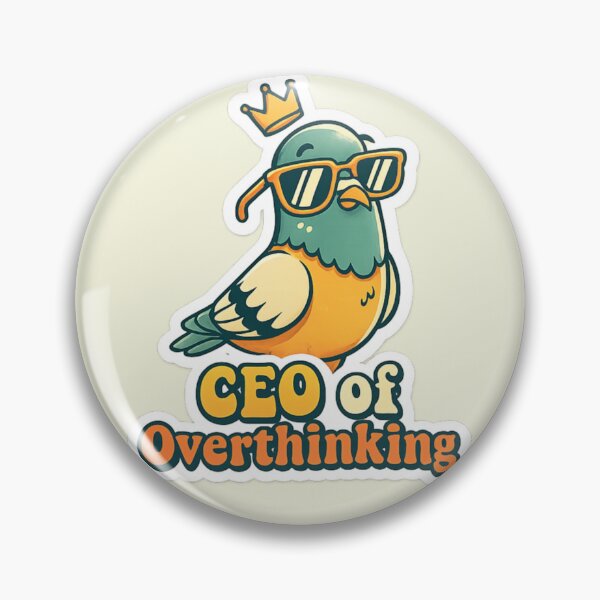 Item preview, CEO of Overthinking Funny Pigeon Sticker | Cool Bird with Sunglasses & Crown designed and sold by arifali786.