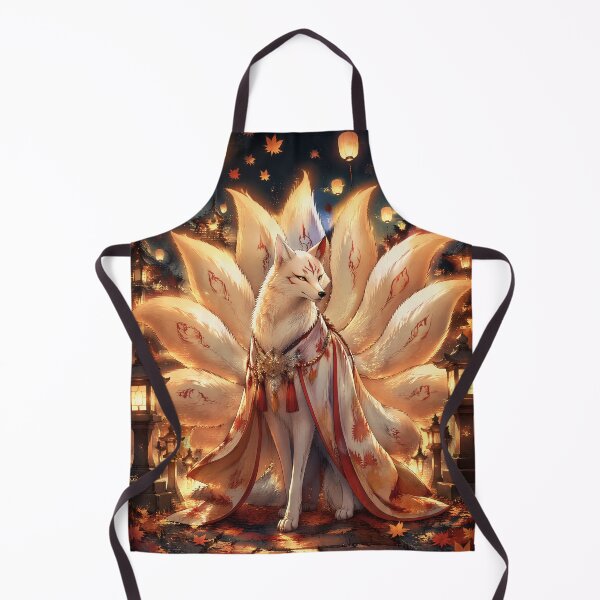 Item preview, Nine Tailed Kitsune Spirit Under Lantern Light – Japanese Fox Yokai Folklore Art designed and sold by kaxymax.