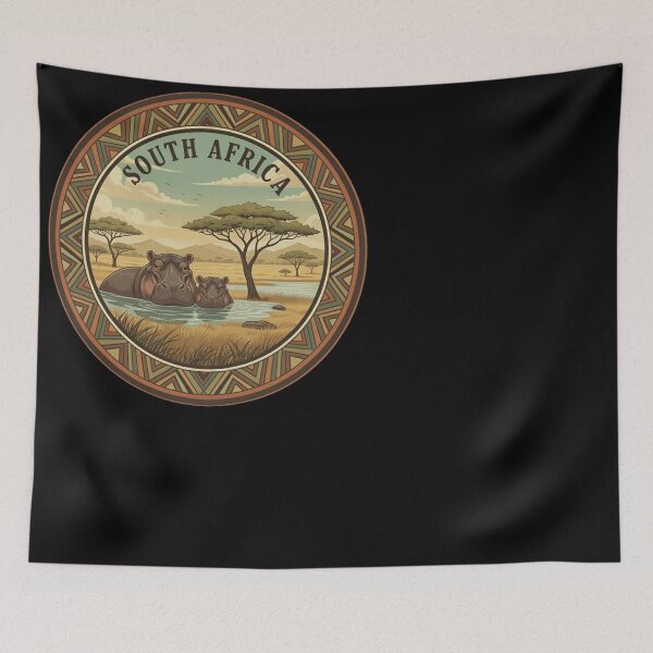 Item preview, South Africa Hippos Safari Vintage Travel designed and sold by d247.