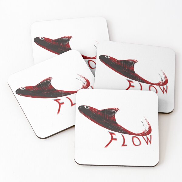 Item preview, Abstract Red and Black Flowing Fish designed and sold by SahmatArt.