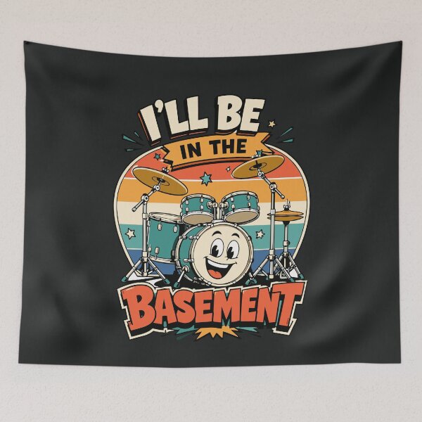 Item preview, Kids I'll Be in The Basement Funny Drumming Gift for Boy Girl Cute Drum Set designed and sold by alenaz.