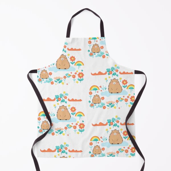 Item preview, Capybara seamless pattern. Cute cozy wildlife seamless background woth animal rainbow and plants in trendy collage style designed and sold by ArtEventET.