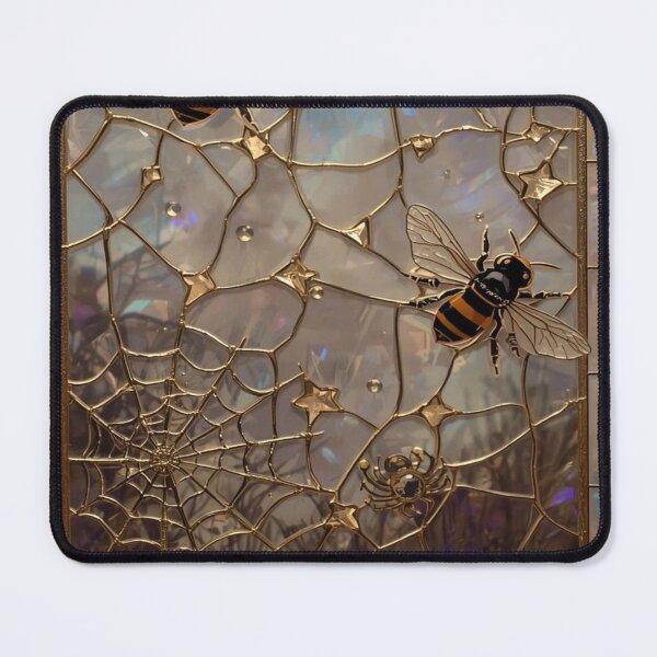 Item preview, Golden Bees in Mystic Stained Glass designed and sold by BriSher.