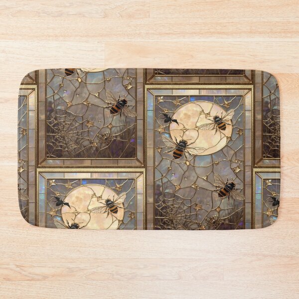 Item preview, Golden Bees in Mystic Stained Glass designed and sold by BriSher.