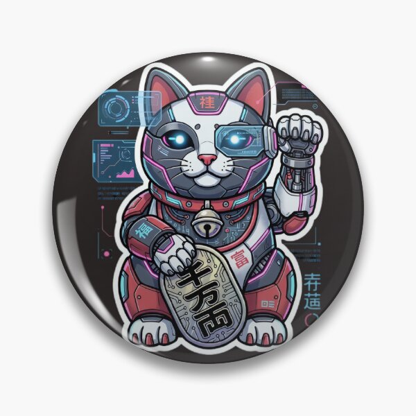 Item preview, Neo Tokyo Cyber Maneki Neko Mecha Lucky Cat Sticker designed and sold by Neo Tokio.