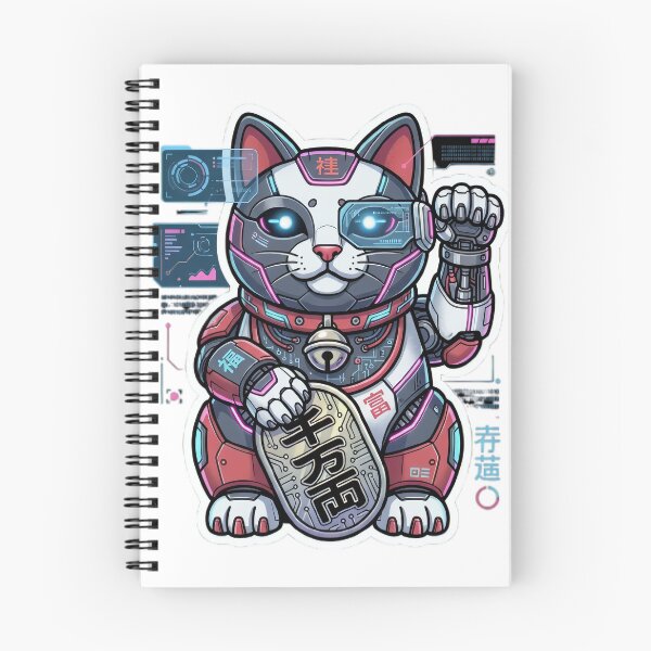 Item preview, Neo Tokyo Cyber Maneki Neko Mecha Lucky Cat Sticker designed and sold by Neo Tokio.