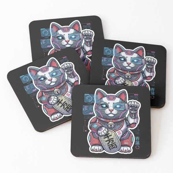 Item preview, Neo Tokyo Cyber Maneki Neko Mecha Lucky Cat Sticker designed and sold by Neo Tokio.