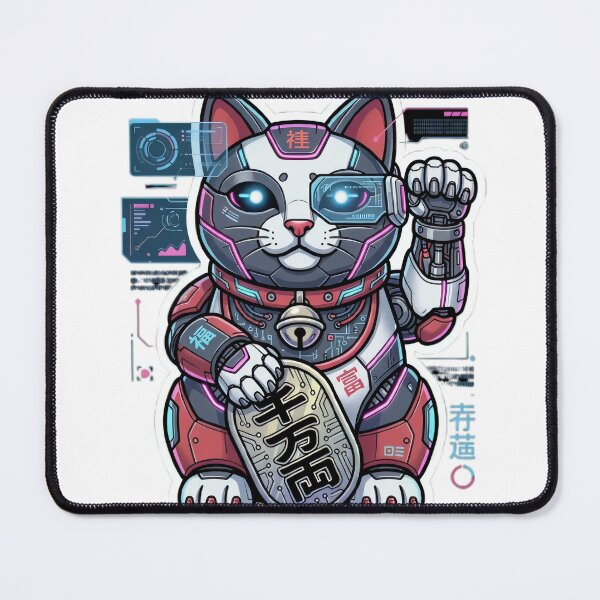 Item preview, Neo Tokyo Cyber Maneki Neko Mecha Lucky Cat Sticker designed and sold by Neo Tokio.