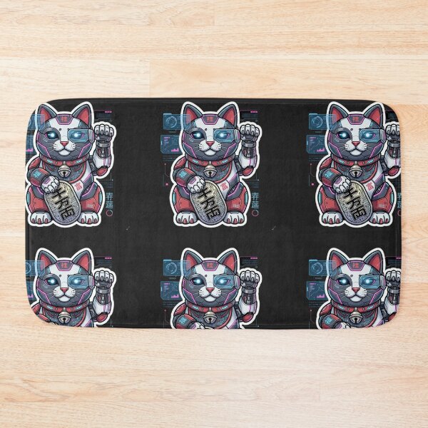 Item preview, Neo Tokyo Cyber Maneki Neko Mecha Lucky Cat Sticker designed and sold by Neo Tokio.