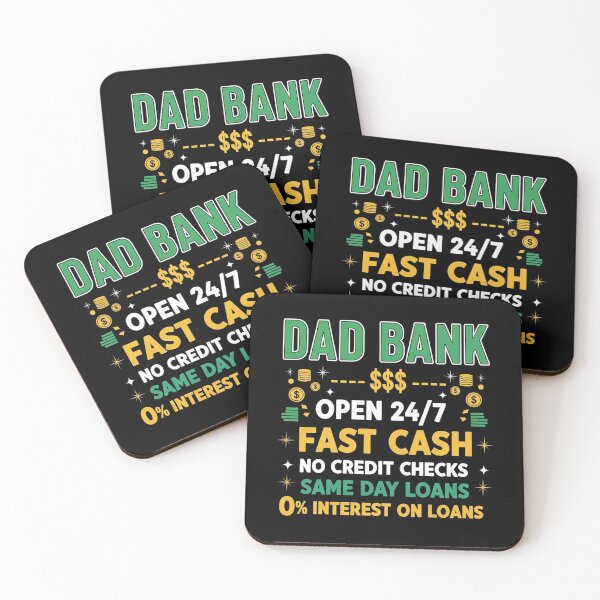 Item preview, Dad Bank Open 24/7 Fast Cash Minimalist Funny Father Quote designed and sold by Designs-RZ.